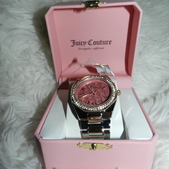 Juicy Couture Logo crystal womens watch Pink  🆕SHIP FAST🆕📦🏃🏻💨🚚 - Picture 8 of 14